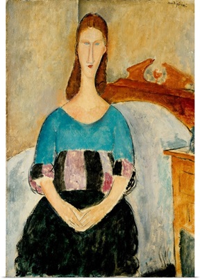 Portrait Of Jeanne Hebuterne, Seated By Amedeo Modigliani