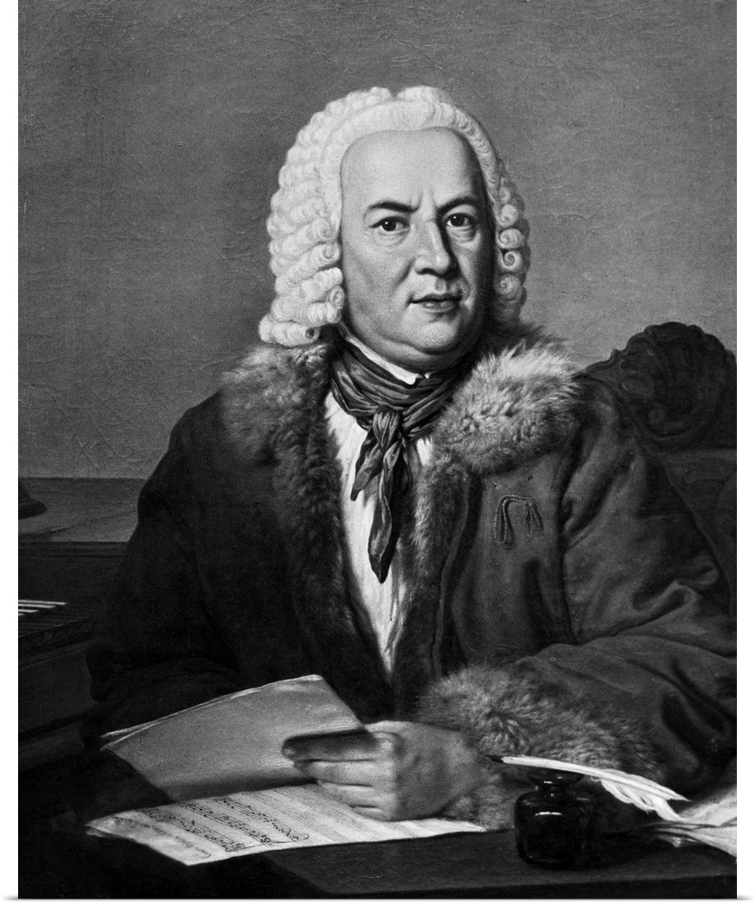 Johann Sebastian Bach: (1685-1750). Painting by C.F.R. Liszewski, dated 1772.