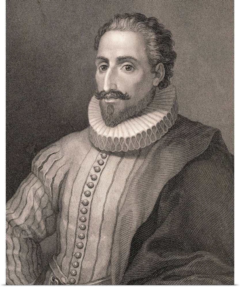 Miguel de Cervantes Saavedra (1547-1616), Spanish author whose novel Don Quixote (1605) made him the most celebrated figur...
