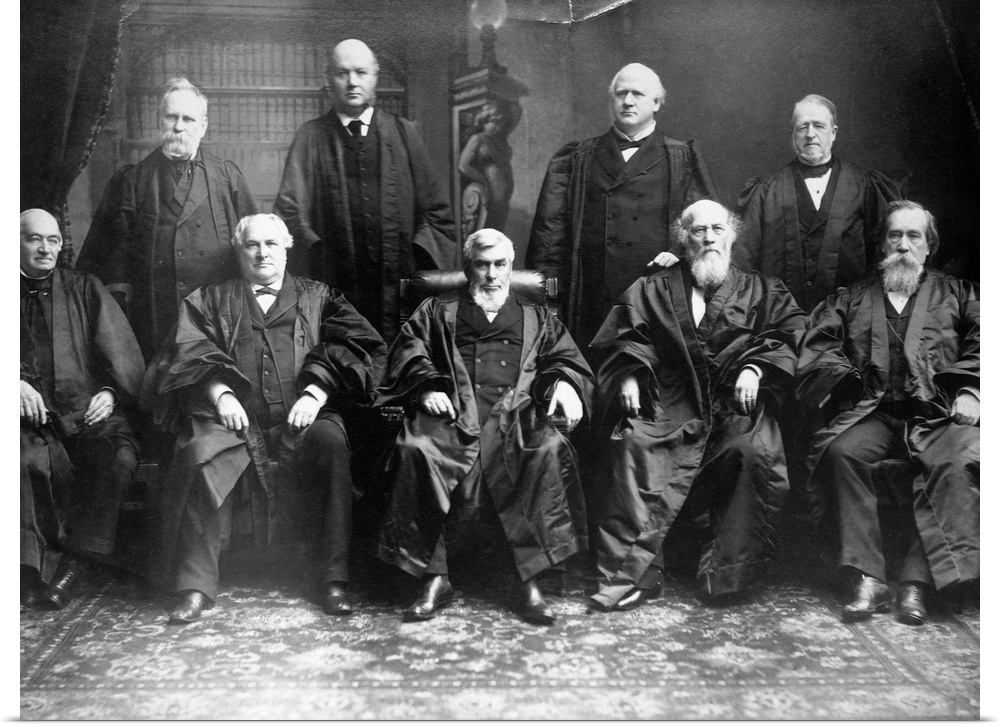 A portrait of the Chief and Associate Justices of the Supreme Court in 1888.
