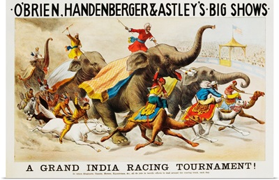 Poster Advertisement For O'Brien, Handenberger and Astley's Big Shows