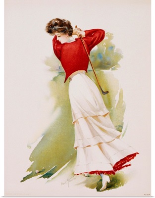 Poster Depicting A Woman Playing Golf By Maud Stumm