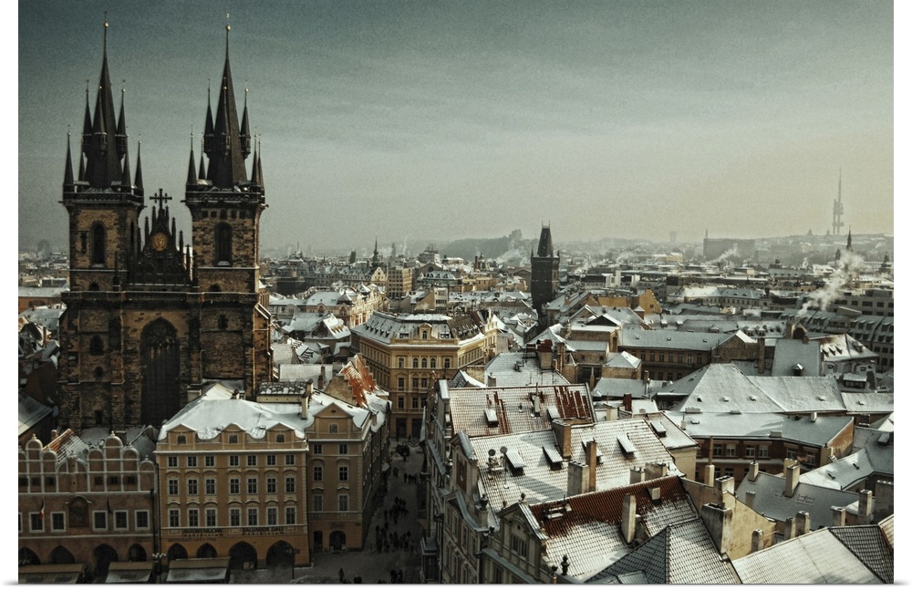 Prague as seen from the clock tower, Prague.
