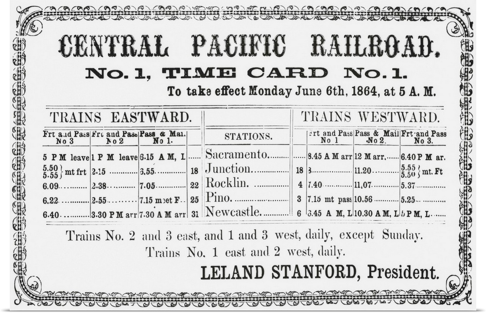 First Timetable. Here is the first official timetable published by the pioneer Central Pacific, parent of the present Sout...