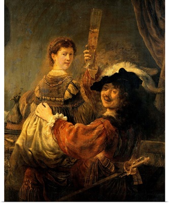 Rembrandt And Saskia In The Parable Of The Prodigal Son By Rembrandt Van Rijn