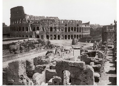 Roman Colosseum And Surrounding Ruins