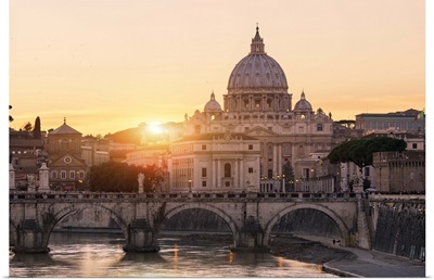 Rome, St. Peter's Basilica at Sunset