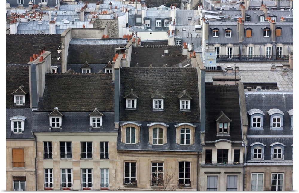 Roofs and buildings in headquarter Chatelet les Halles, Paris.