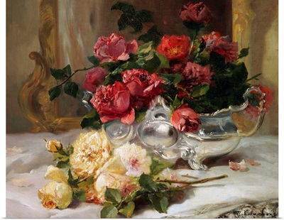 Roses On A Dressing Table By Eugene Henri Cauchois