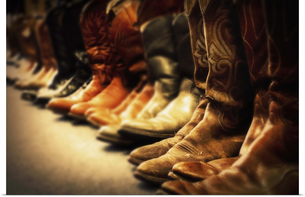 USA, Nevada, Las Vegas, Row of cowboy boots