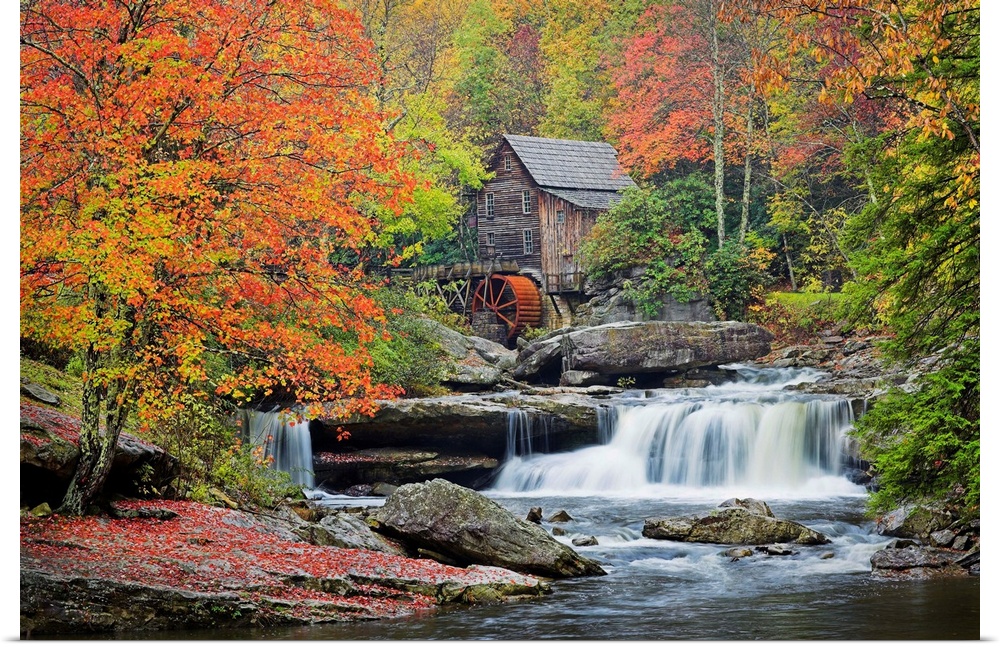 Rushing Creek And Old Gristmill