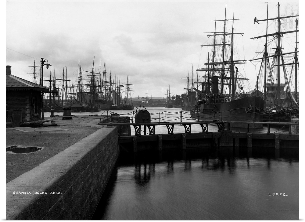 Swansea Docks, ca. 1900.