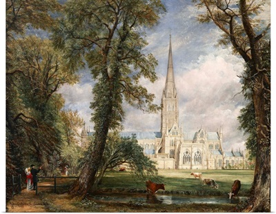 Salisbury Cathedral From The Bishop'S Garden By John Constable
