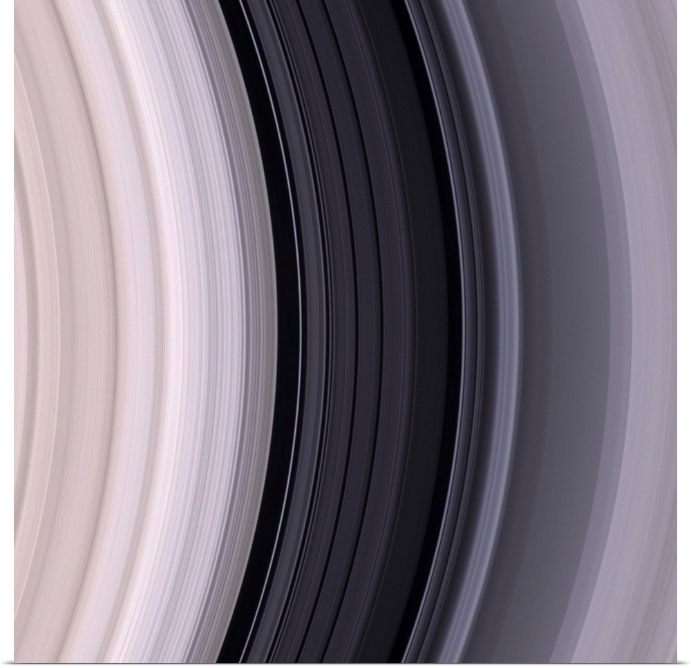 The dark Cassini Division, within Saturn's rings, contains a great deal of structure, as seen in this color image. The sha...