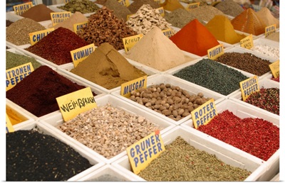 Seasonings and spices in market