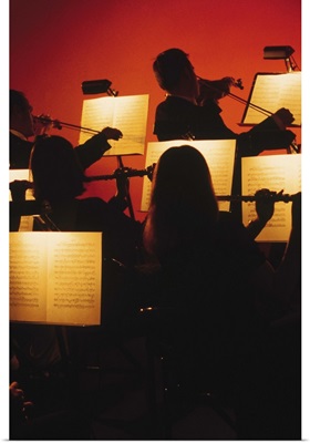 Silhouette of classical orchestra