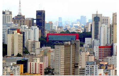 Skyline of Sao Paulo with MASP Avenida Paulista.