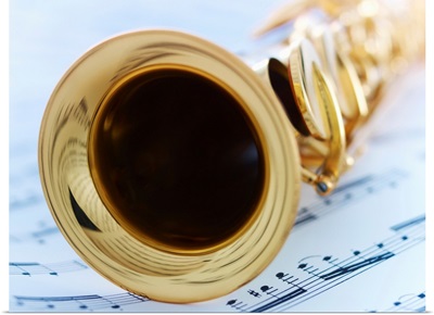Soprano Saxophone with Music Sheet