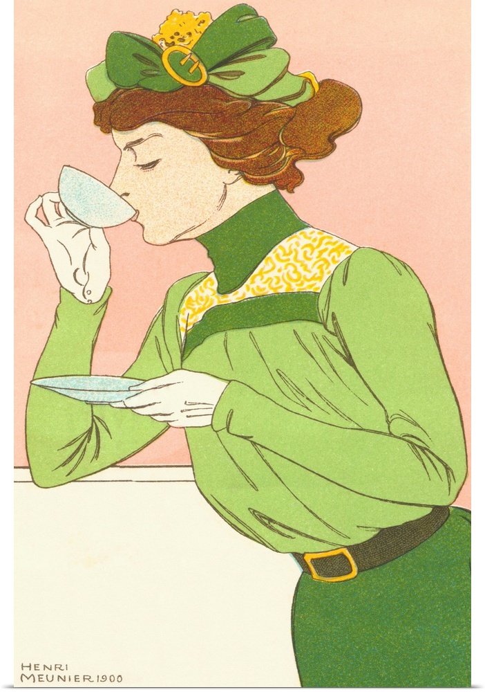 1900 --- Spring Fashion Postcard by Henri Meunier --- Image by .. Swim Ink 2, LLC/CORBIS