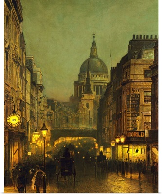 St. Paul's Cathedral from Ludgate Circus, London, England by John Atkinson Grimshaw
