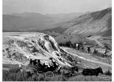 Stagecoach At Mammoth Hot Springs