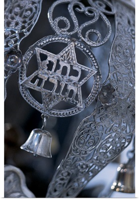Star of David symbol on Torah scroll