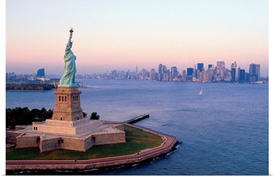 Statue of Liberty and skyline of New York City, USA