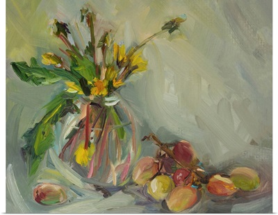 Still Life With Flowers And Grapes