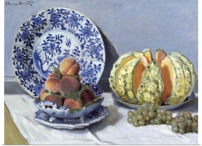 Still Life With Melon By Claude Monet