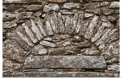 stone work in a design on a wall