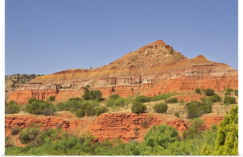 Palo Duro Canyon, Texas.  Successive rock layers can be seen in the second largest canyon in the United States.  The red c...