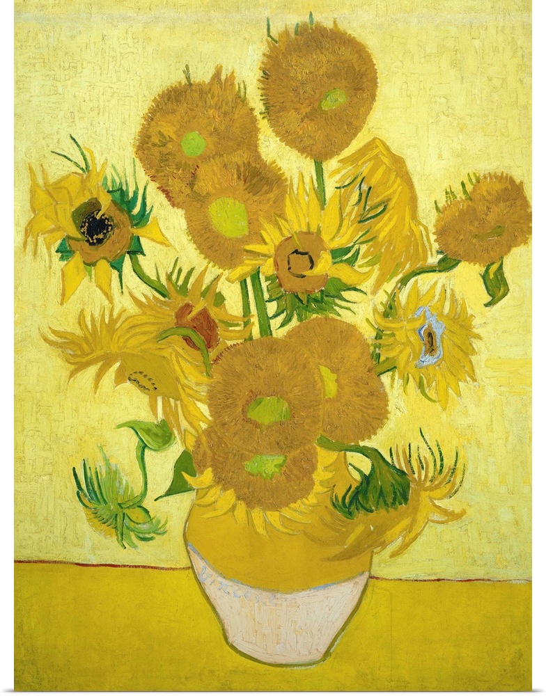 Vincent van Gogh (1853-1890), Sunflowers, 1889. Oil on canvas, 73 x 95 cm (28.7 x 37.4 in). Van Gogh Museum, Amsterdam, Ne...