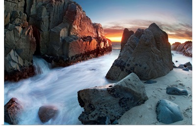 Sunset onrocks, Point Mugu, Ventura country, California