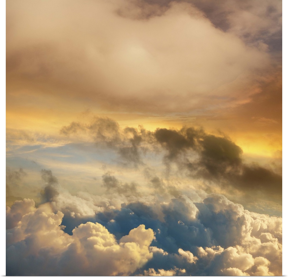 Sunset viewed from 30,000 feet in a concept photo about cloud computing and opportunity.