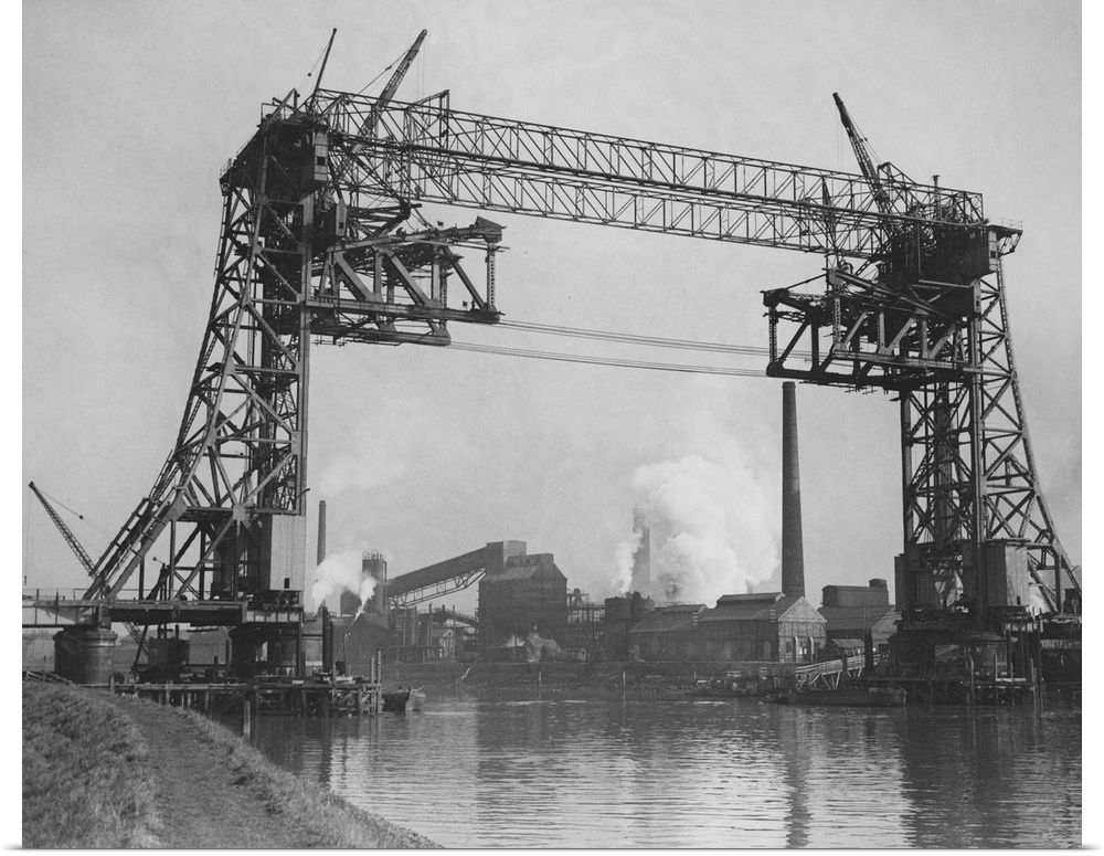 The new suspension bridge being built over the River Tees at Newport in Middlesbrough. It is only the second steel suspens...