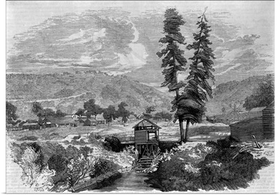Sutter's Mill, Where Marshall Discovered Gold Engraving By Charles Christian Nahl