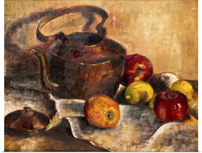 Teapot With Apples And Lemons