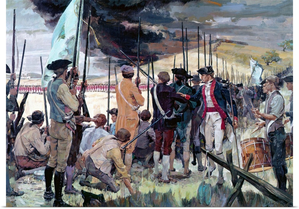 Don't shoot until you see the whites of their eyes! The Battle of Bunker Hill, Boston, Massachusetts, June 17, 1775. Along...
