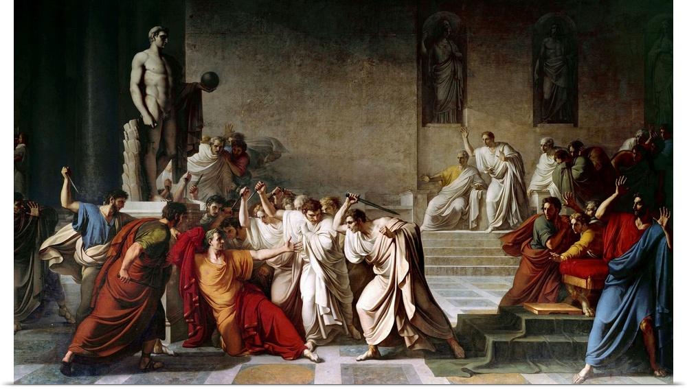 The death of Julius Caesar in the Roman Senate - painting by Vincenzo Camuccini (1771-1844) Napoli, Museo Nazionale di Cap...