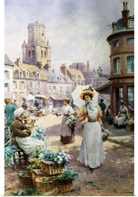 The Flower Market By Alfred Augustus Glendening II