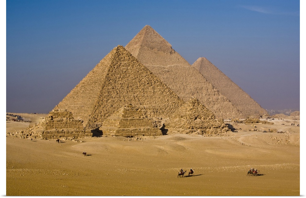 The Great Pyramids of Giza, Egypt. This is the most well-known archeological landmark in the world.