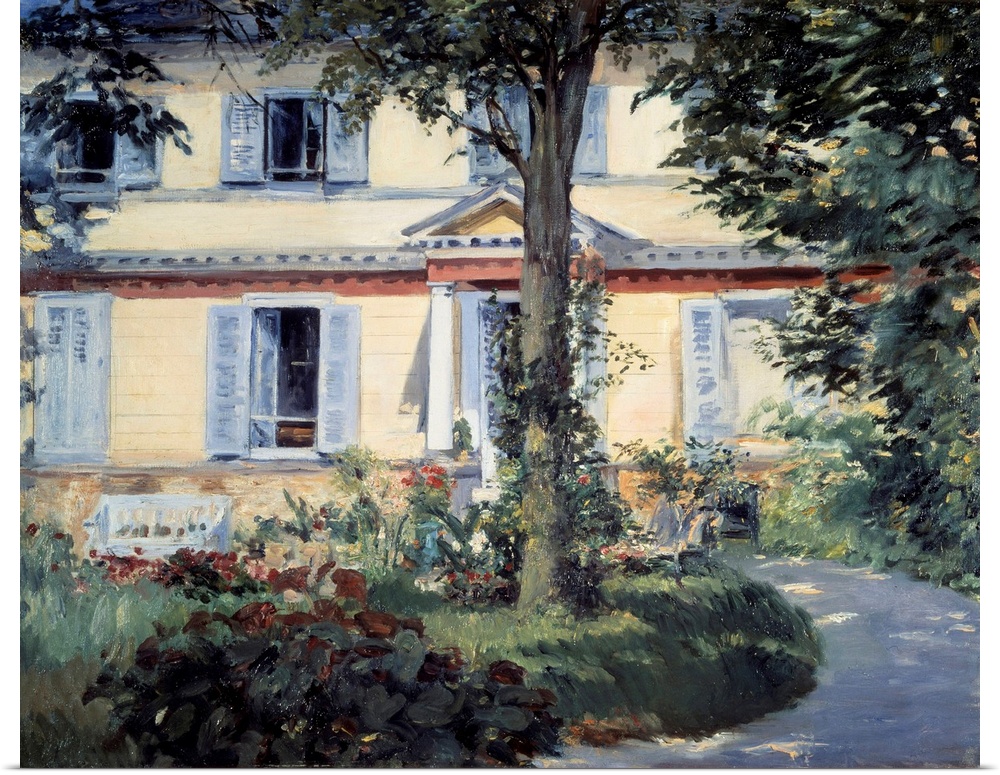 The House at Rueil. Painting by Edouard Manet (1832-1883 ) 1882. Staatliche Museum, Berlin, Germany