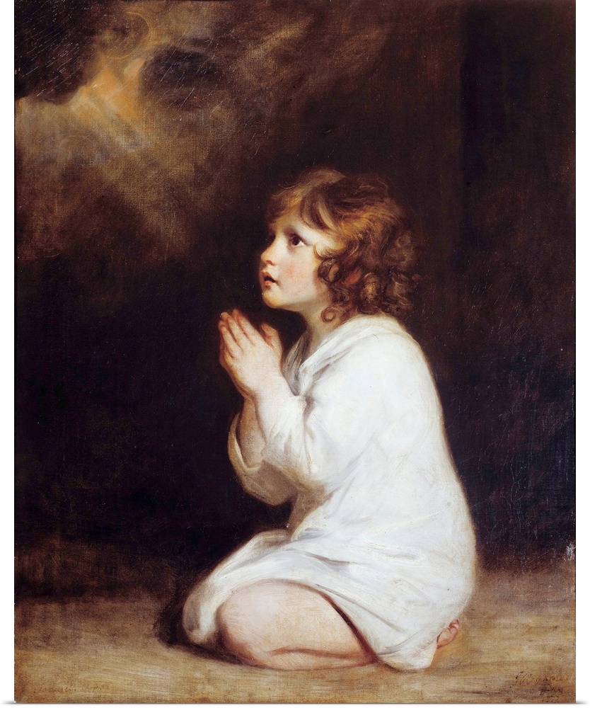 The infant Samuel praying. Painting by Joshua Reynolds (1723-1792), 1777. 0,89 x 0,7 m. Fabre Museum, Montpellier, France
