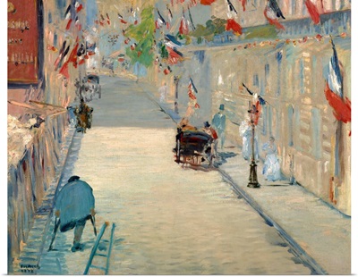 The Rue Mosnier With Flags By Edouard Manet