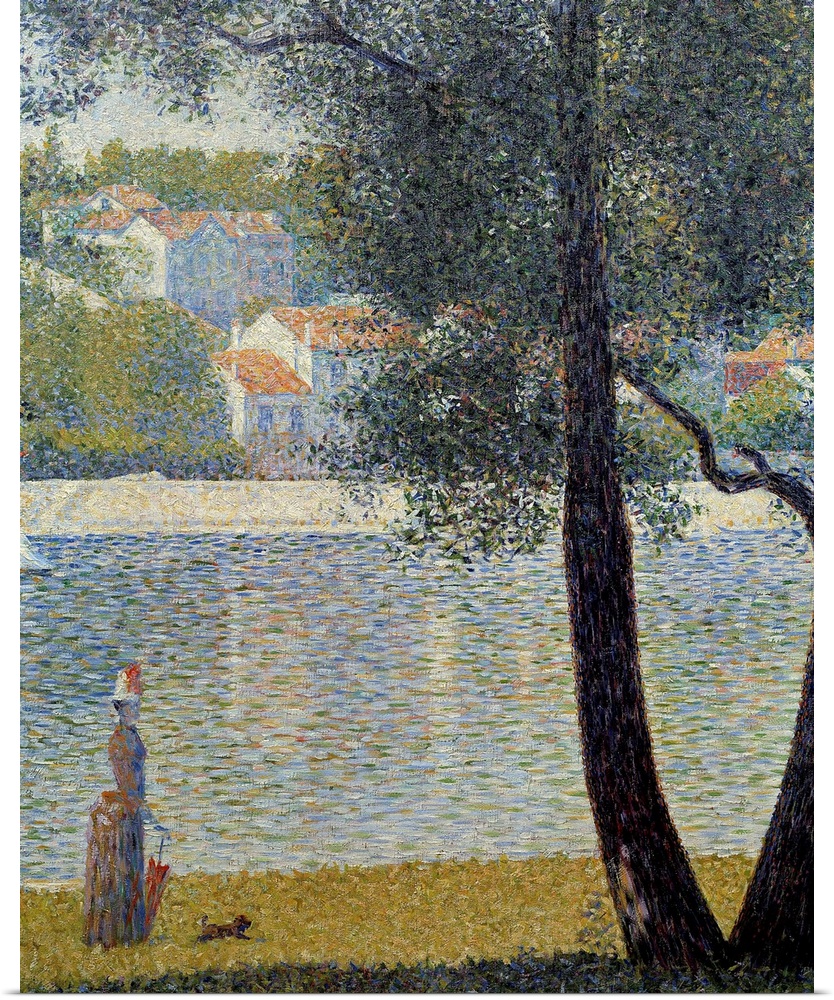 The Seine at Courbevoie. Painting by Georges Seurat (1859-1891),1885. Private collection