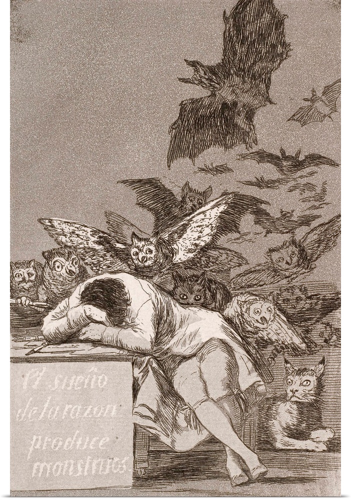 Francisco Goya (Spanish, 1746-1828), The sleep of reason produces monsters (No. 43), from Los Caprichos, 1799, etching wit...