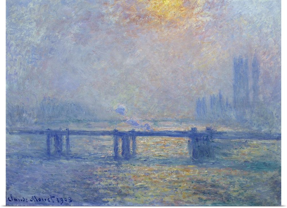 The Thames at Charing Cross Bridge, London. Painting by Claude Monet (1840-1926), 1903. Beaux-Arts Museum, Lyon, France.