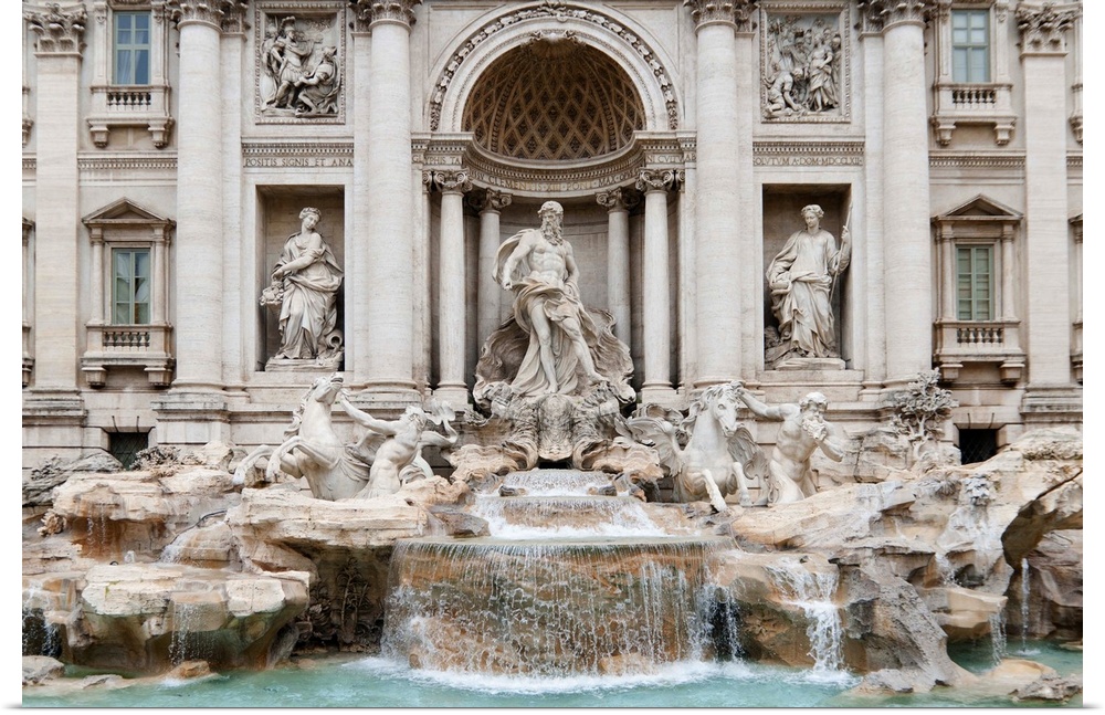The Trevi Fountain is a fountain in the Trevi rione in Rome, Italy. Standing 25.9 meters high and 19.8 meters wide, it is ...
