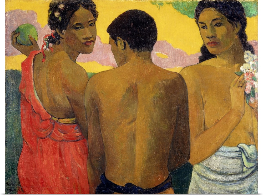 Paul Gauguin (French, 1848-1903), Three Tahitians, 1899. Originally oil on canvas, National Gallery of Scotland.