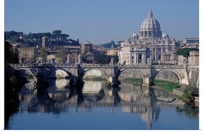 Tiber River And St. Peter's Basilica
